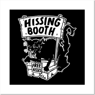 Funny Goth Black Cat Hissing Booth - For Cat Moms & Cat Dads Posters and Art